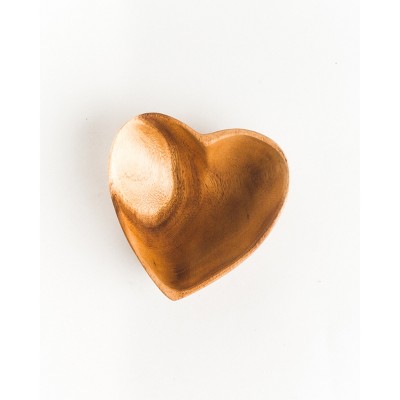 Slickblue Hand-Carved 6" Heart Bowl - Acacia Wood, Sustainable and Durable