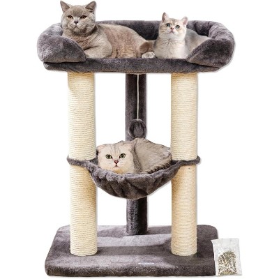 Pets 28" Cat Tree Tower for Indoor Cats, Tall Cat Scratching Post with Large Bed for Maine Coon Big Cats, Sisal Cat Scratcher