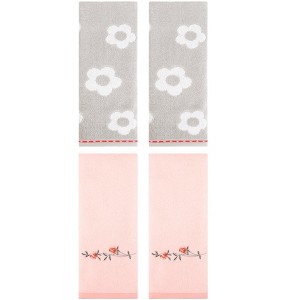 REGALWOVEN 4 Pcs Cute Floral Pattern Cotton Bathroom Soft Absorbent Hand Towel - 1 of 4