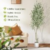 Tall Faux Olive Tree, Olive Trees Artificial Indoor with White Planter and Green Fake Moss for Home Office Living Room Bedroom Stairs Foyer Decor - 2 of 4