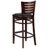 Emma and Oliver Slat Back Wooden Restaurant Dining Barstool - 2 of 4