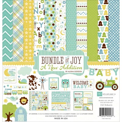 Echo Park Collection Kit 12"X12"-Bundle Of Joy/A New Addition - Baby Boy