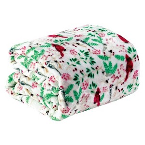 Plazatex Cardinal plush Decorative Machine Washable Throw 50" x 60" White - 1 of 4