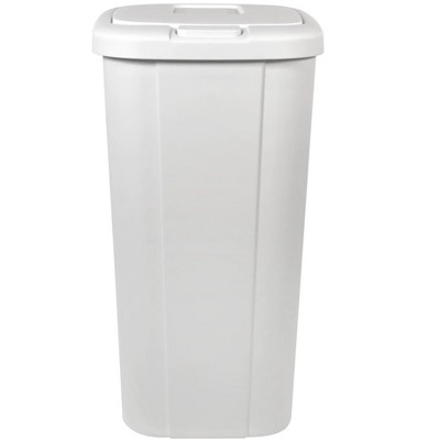 Hefty 13.3 Gallon White Plastic Touch Top Trash Can, 4 Pack