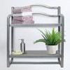 Household Essentials 2 Tier Metal Wall Mount Bathroom Storage Rack Silver: Decorative Wall Storage Basket, 20" x 17" x 8.5" - 2 of 4