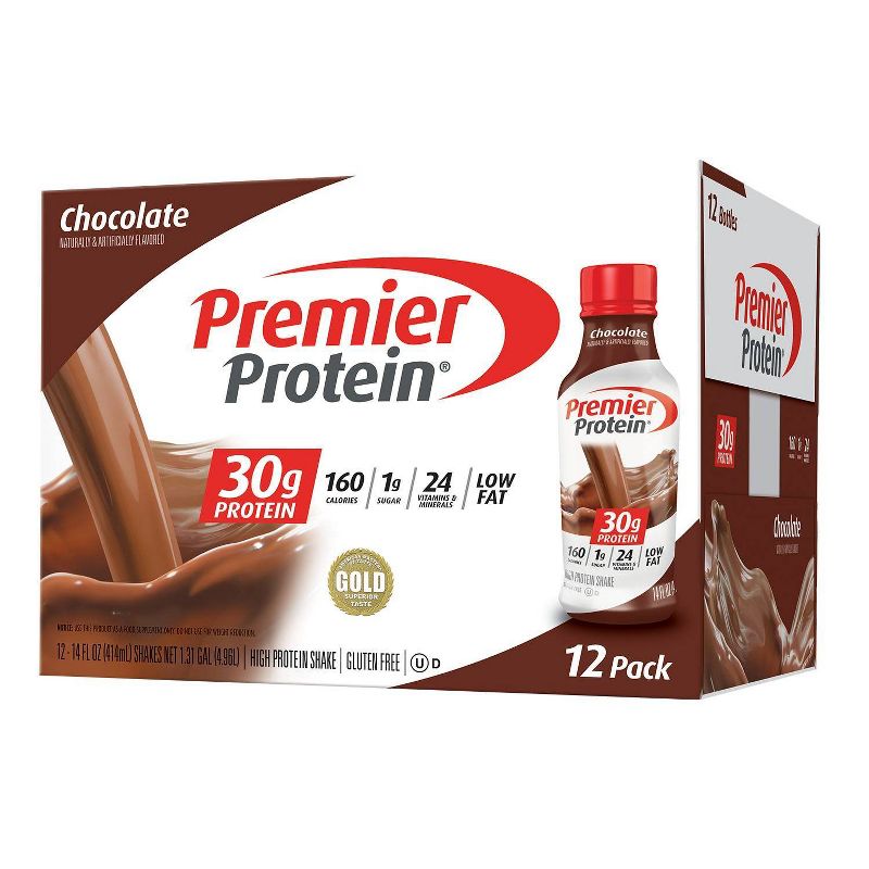 Premier Protein Nutritional Shakes - Chocolate - 12pk/14 fl oz, 1 of 6
