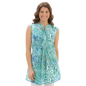 Collections Etc Sleeveless Paisley Printed Tank Top - 1 of 4