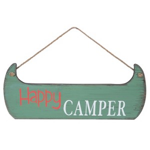 Beachcombers Happy Camper Canoe Shape Sign 5.875 x 0.25 x 14 Inches. - 1 of 1