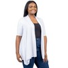 Plus Elbow Length Sleeve Open Front Cardigan - 24seven Comfort Apparel™ - 2 of 3
