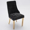 Gulches Set of 2 Black Chenille Dining Chairs, Rayon Flocking Upholstery with Triple Elastic Cushion & Golden Steel Legs - 3 of 4
