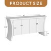 Industrial 4-Door Accent Cabinet with Wooden Arc Legs & Bronze Clasps – Advanced Storage Design, Solid Craftsmanship - Leovsnove - 3 of 4
