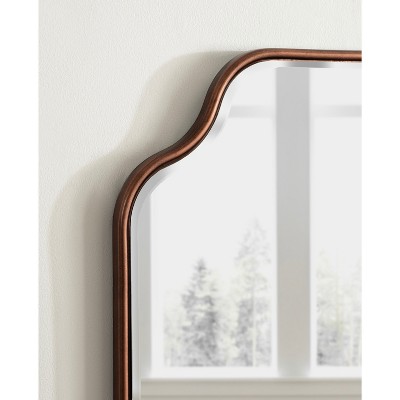 Bronze Scalloped Rectangular Wood Vanity Mirror 24"x36"