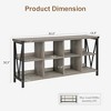 8 Cube Storage Organizer Bookshelf, 3 Tier Metal Horizontal Bookcase, 62 Inch Console Bookshelf, Industrial Storage Bookcase - 2 of 4