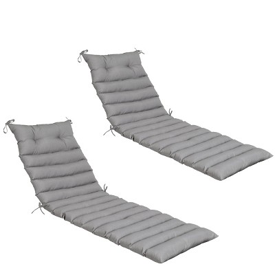 FURNIinspire Outdoor Seat Cushions 2pcs Waterproof Patio Seat Cushion, Breathable Lounge Chair Cushion Replacement, Gray, 73"*24"*2.36"