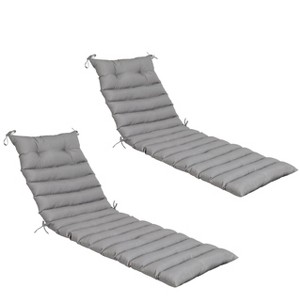 FURNIinspire Outdoor Seat Cushions 2pcs Waterproof Patio Seat Cushion, Breathable Lounge Chair Cushion Replacement, Gray, 73"*24"*2.36" - 1 of 4