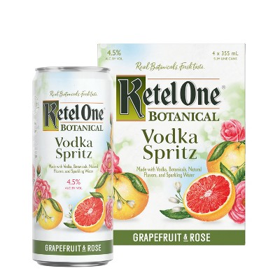 Ketel One Botanical Grapefruit & Rose Vodka Spritz - 4pk/355ml Cans