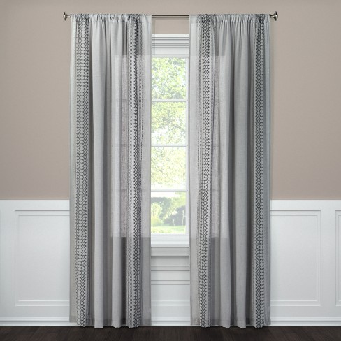 Stitched Edge Sheer Gray 60 X108 Nate Berkus Target