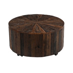 Treasure Trove Accents Wyldwood One Drawer Cocktail Table Rustic Wyldwood Natural: Solid Wood, No Assembly Required - 1 of 4