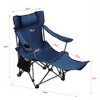 Sevobal Outdoor Portable Chairs Adjustable Reclining Camping Chair with Side Pockets and Cup Holder for Lawn and Patio, Dark Blue, 44.9"*20.9"*35.4" - 3 of 4