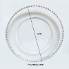 Essential Decor & Beyond 13" Clear Glass Charger With Beaded Edge in Rosegold Set of 4 - 3 of 4
