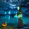 Whisen Inflatable Halloween Decoration Mirror Face Ghost, Blow Up Outdoor LED Yard Display, Waterproof - Black - 2 of 4