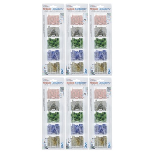 Elizabeth Ward Bead Storage Solutions 5 Piece Craft Organizing Storage  Containers for Small Beads, Crystals, and Fasteners, Clear (6 Pack)