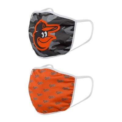 MLB Baltimore Orioles Clutch Printed Face Cover Set - 2pk