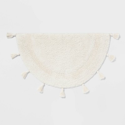 18"x32" Half Moon Bath Rug with Tassels Cream - Threshold™