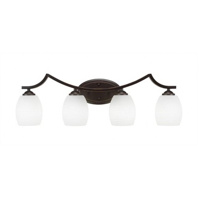 Toltec Lighting Zilo 4 - Light Vanity in  Dark Granite with 5" White Linen  Shade