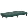 vidaXL Sofa Bed Dark Green Velvet, Wood, Foam, Plastic 2-Seater Foldable - 4 of 4