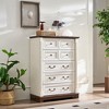 Angel Sar 7-Drawer Rustic Farmhouse Dresser Chest with Wooden Base, Storage Cabinet for Bedroom or Living Room - 2 of 4