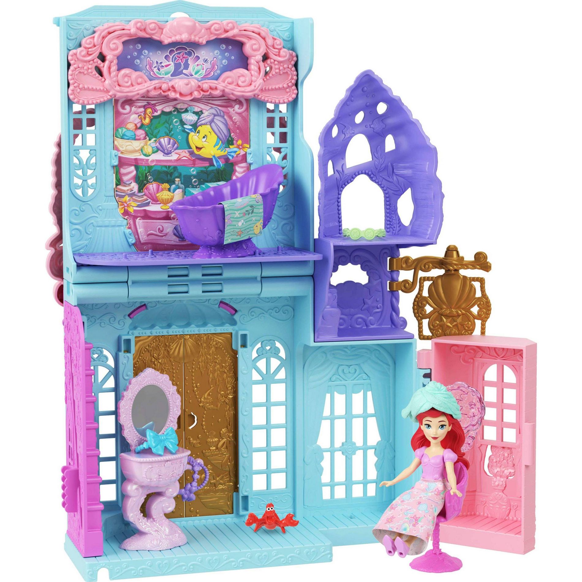 Disney Princess Ariel Sea Spa Shop Small Doll Playset with Friend Furniture and Accessories