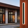 DORESshop 1-Light 23.6 in. Black Modern Integrated LED Outdoor Wall Light for Garden, Waterproof Porch Lantern Sconce - 3 of 4