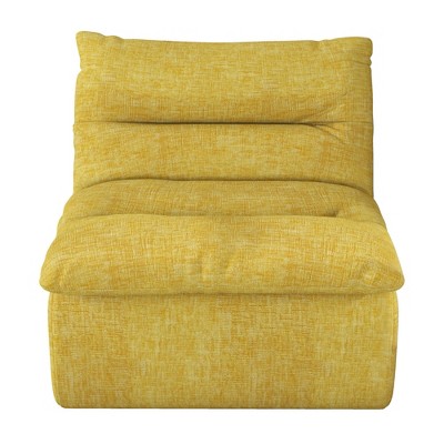 AZL1 Life Concept Sofas Single Corner Comfy Accent Bean Bag Couch, Modern Armless Floor Lounge, for Livingroom Bedroom, Yellow, 33"*36"*32.5"