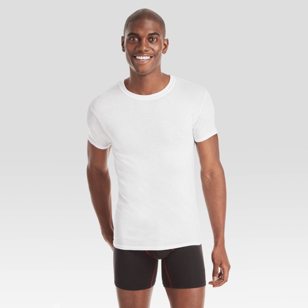 Camiseta de cuello redondo Hanes Premium para hombre, paquete de 5, corte ajustado 3