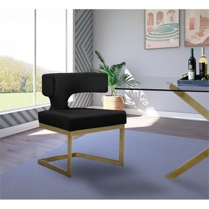 Meridian Furniture Alexandra Black Velvet Dining Chair - 1 of 4