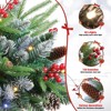 Set of 2 Lighted Artificial Christmas Urn Filler, Mini Artificial Xmas Pine Trees with Tripod Stake, for Porch, Yard, Garden, Flower Beds(Warm White) - 3 of 4
