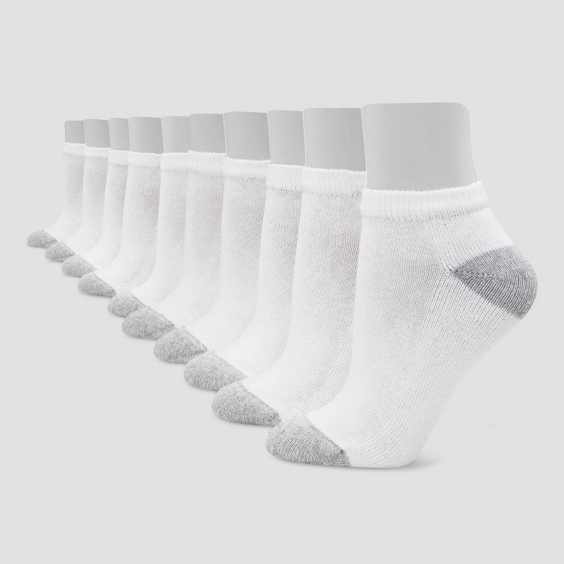 Hanes Women's Extended Size 10pk Low Cut Socks - 8-12, 1 of 5
