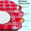 KOVOT Tablecloth - Red & White Plaid with Foil Accents Snowflakes -100% Cotton Table Cover for Christmas, Winter & Holiday's - 4 of 4