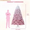 Gradient Pink 4.5 ft/6ft/7.5 ft/9 ft  Pre-lit Artificial Christmas Tree with 450 Warm White Lights Snow Flocked Christmas Tree Metal Stand - 4 of 4