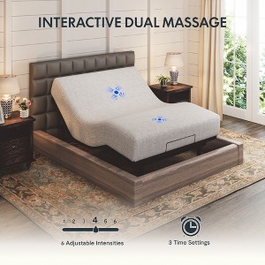 FLEXISPOT S6 adjustable bed base: quick setup, massage, zero clearance, quiet motor, zero gravity, anti-snore, wireless, holder. - 1 of 1
