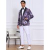 INSPIRE CHIC Men's Single Button Notch Lapel Prom Flower Print Suit Jacket - 4 of 4
