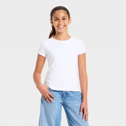 Art Class Girls' Short Sleeve Super Soft T-Shirt - art class™ White M