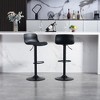 Okak Set of 2 Swivel Adjustable Height Bar Stools with Sturdy Large Base,Armless Leather Counter Chairs for Dining Rooms - 3 of 4
