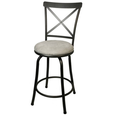 Gunmetal adjustable upholstered swivel bar deals stool