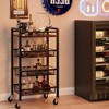 4 Tier Kitchen Storage Cart With Pull Out,Rolling Cart With Wheels - 4 of 4