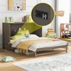 Whisen Wood Queen Size Mobile Murphy Bed with Drawer and Little Shelves on Each Side - 4 of 4