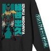 My Hero Academia Dark Deku Kanji Crew Neck Long Sleeve Black Adult Sweatshirt - 4 of 4