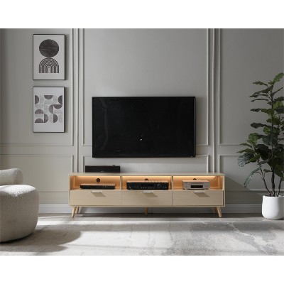 XIYUYEU TV Stand Modern LED Entertainment Center Media Console with Storage
