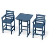 Hyleory 3-Piece HDPE Outdoor Patio Bar Set with Bar Stools - 3 of 4